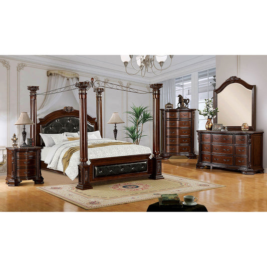 Mandalay Brown Cherry 5 Pc. Queen Bedroom Set w/ Chest - ATL FURNITURE