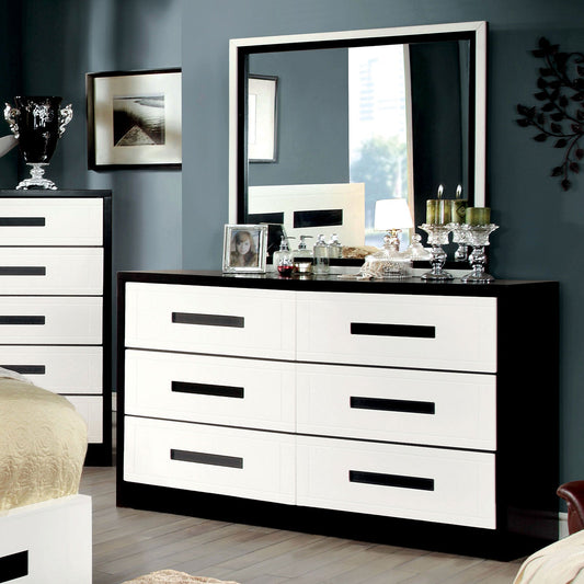 Rutger White/Black Dresser - ATL FURNITURE