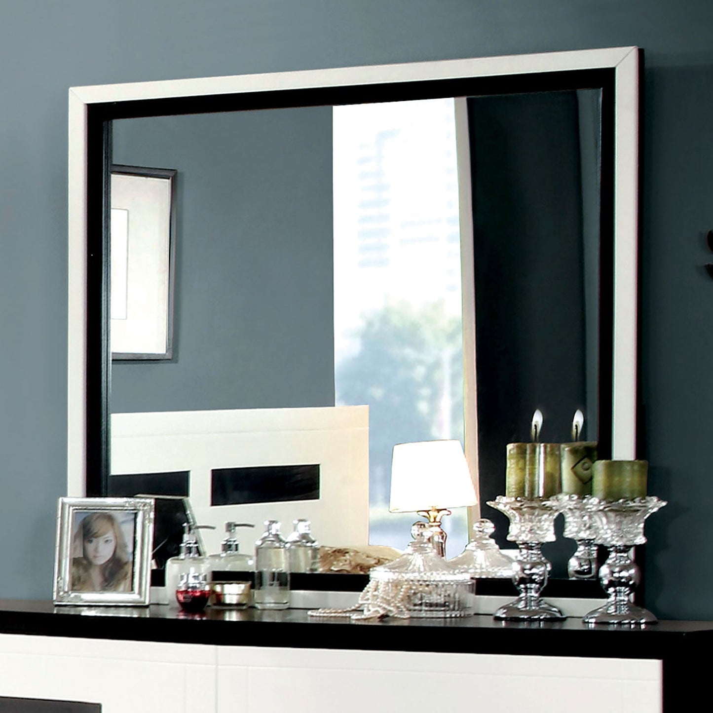 Rutger White/Black Mirror - ATL FURNITURE