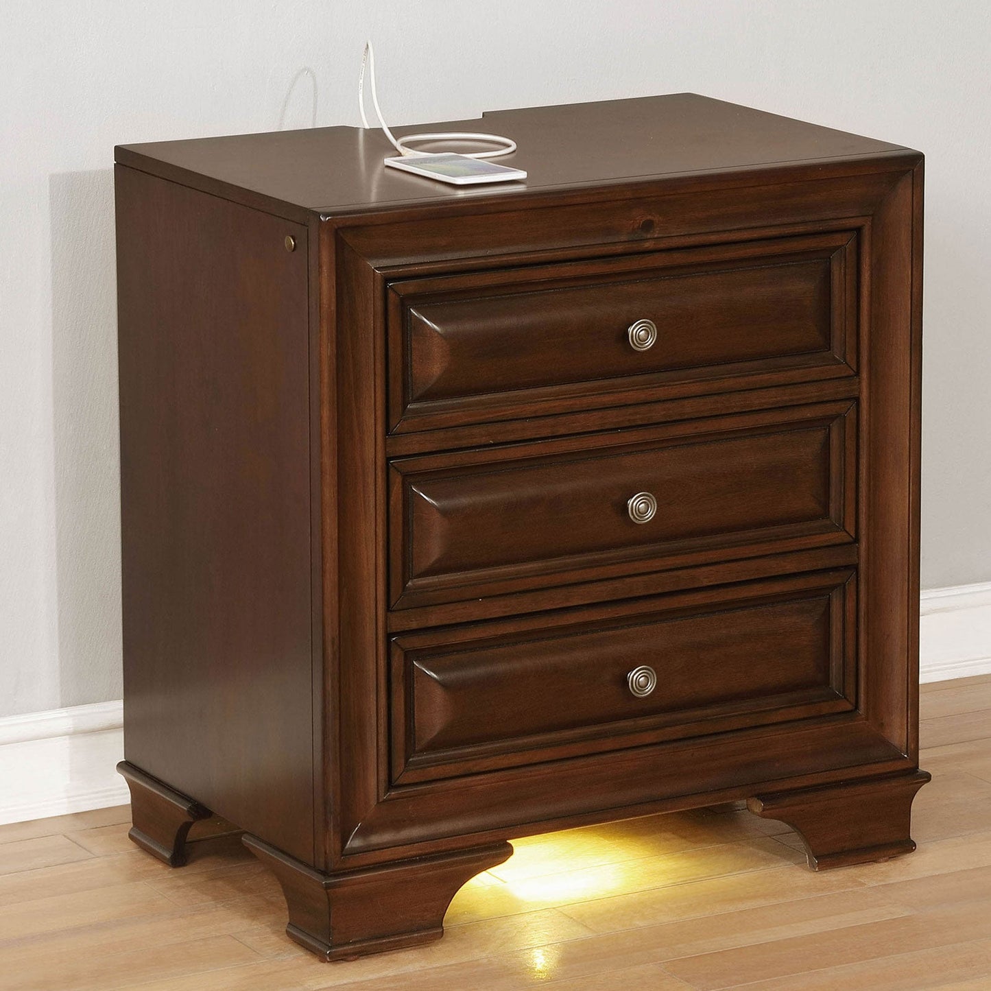 Brandt Brown Cherry Night Stand - ATL FURNITURE