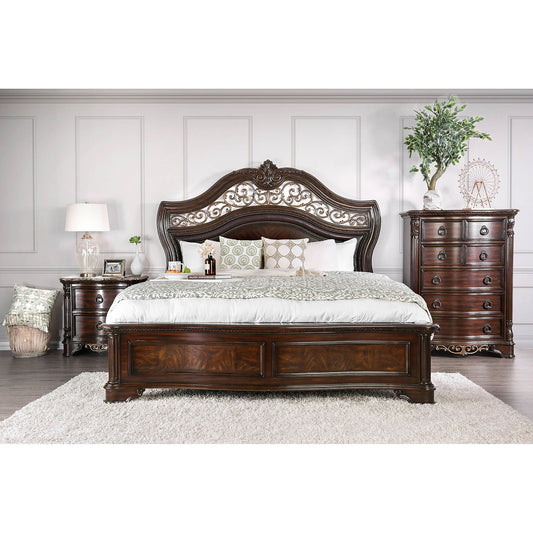 Menodora Brown Cherry 5 Pc. Queen Bedroom Set w/ 2NS - ATL FURNITURE