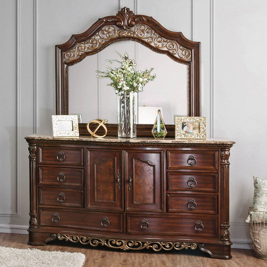 Menodora Brown Cherry Dresser - ATL FURNITURE