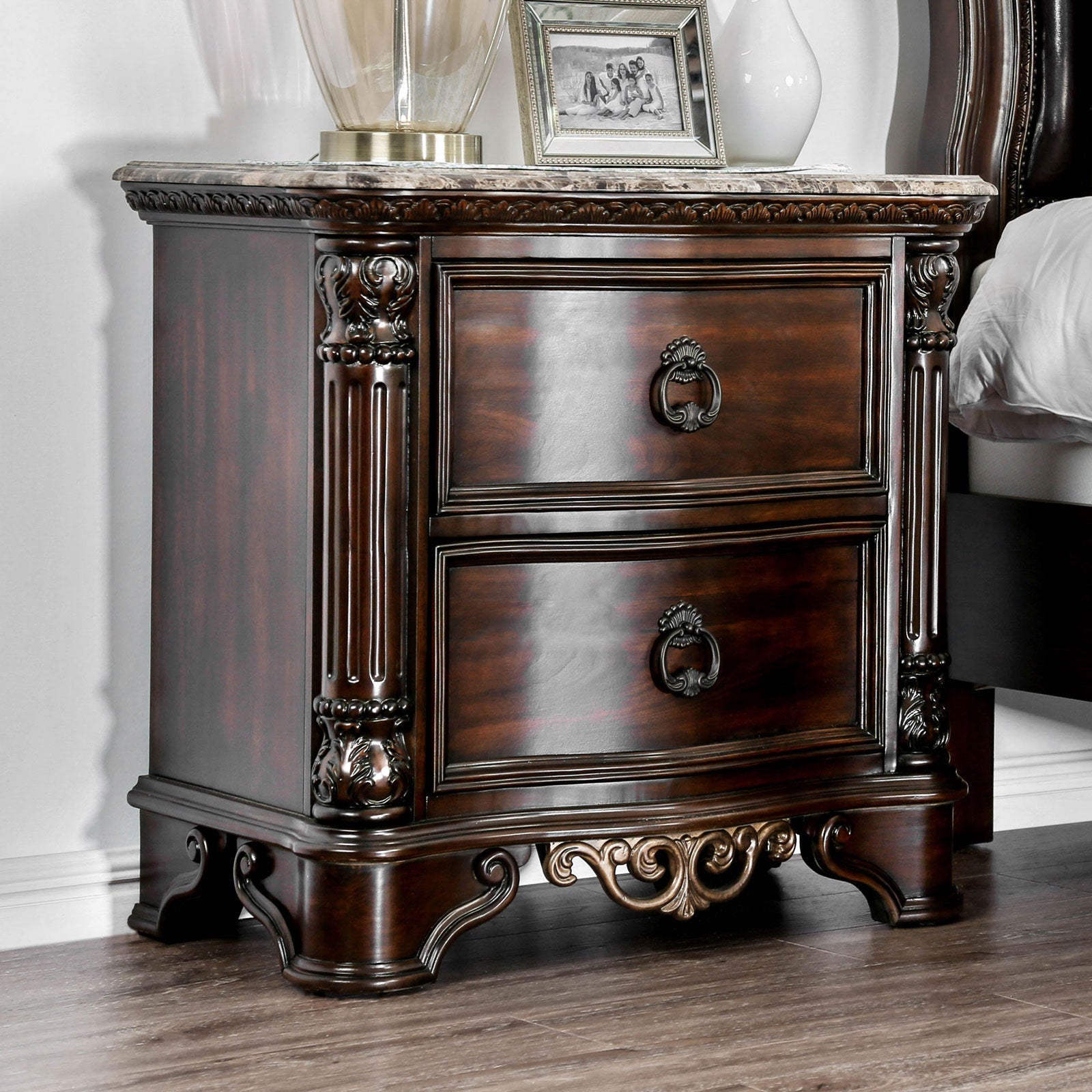 Menodora Brown Cherry Night Stand - ATL FURNITURE