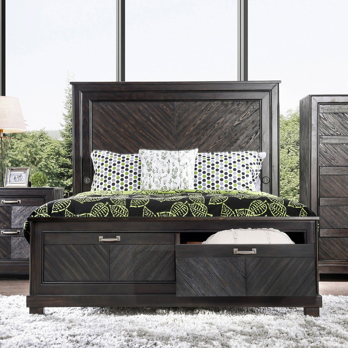 Argyros Espresso E.King Bed - ATL FURNITURE