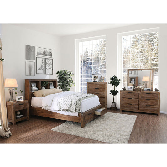 Mcallen Weathered Light Oak 5 Pc. Queen Bedroom Set w/ 2NS - ATL FURNITURE