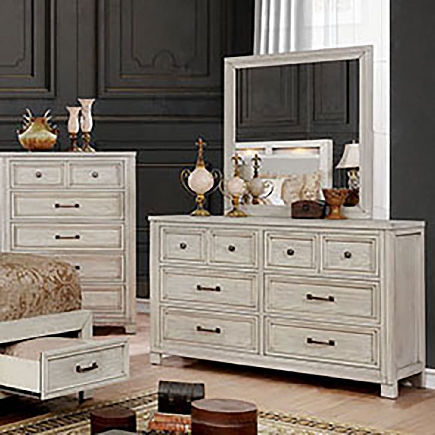 Tywyn Antique White Dresser - ATL FURNITURE