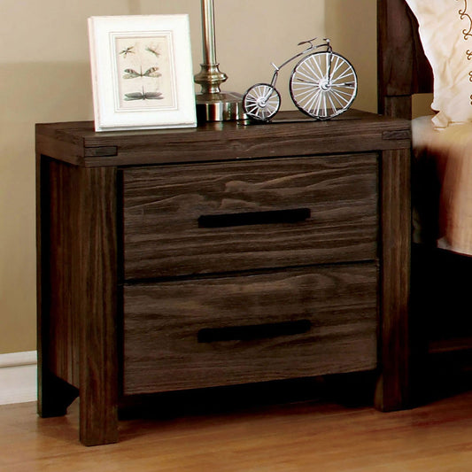 Rexburg Wire-Brushed Rustic Brown Night Stand - ATL FURNITURE