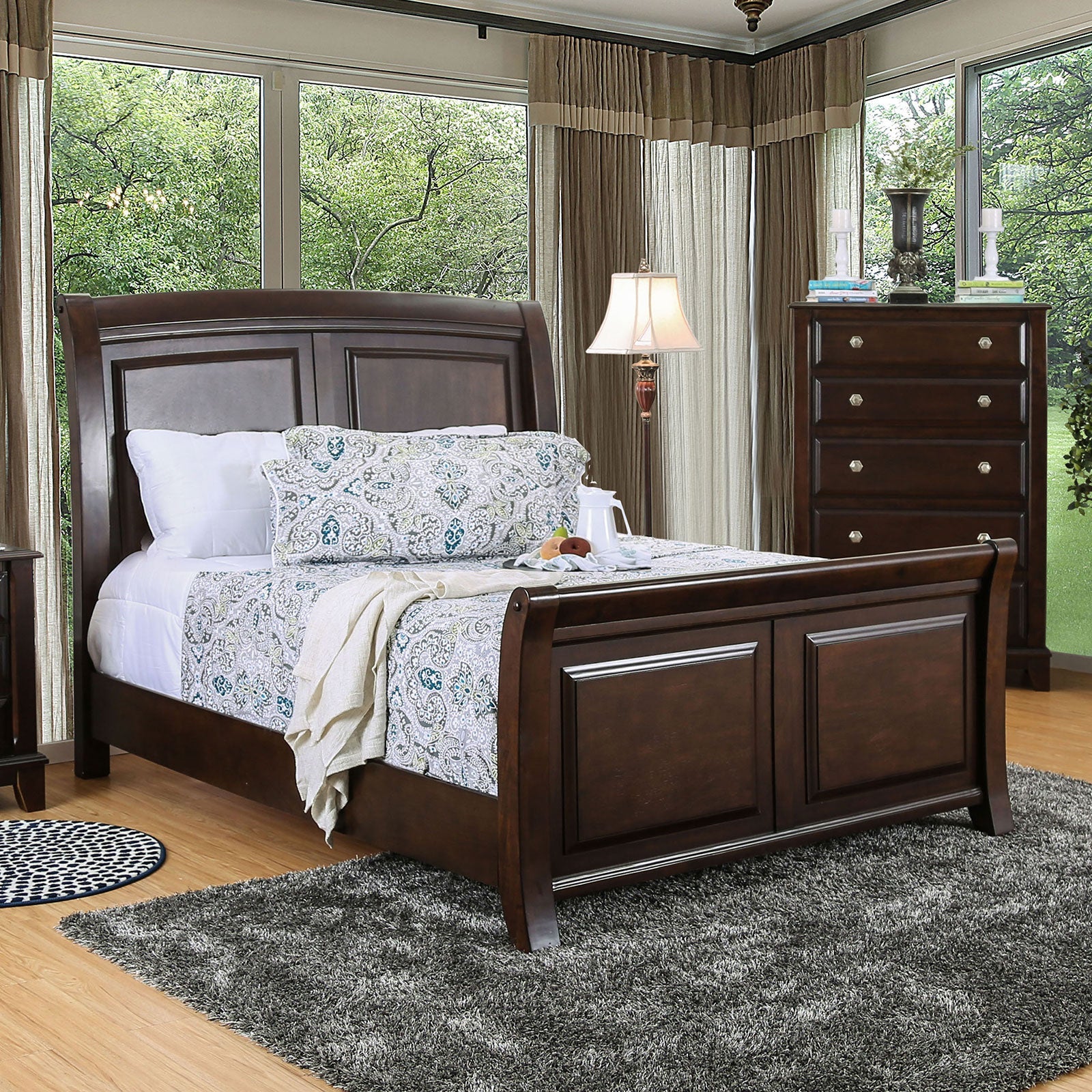Litchville Brown Cherry Queen Bed - ATL FURNITURE