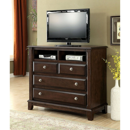 Litchville Brown Cherry Media Chest - ATL FURNITURE