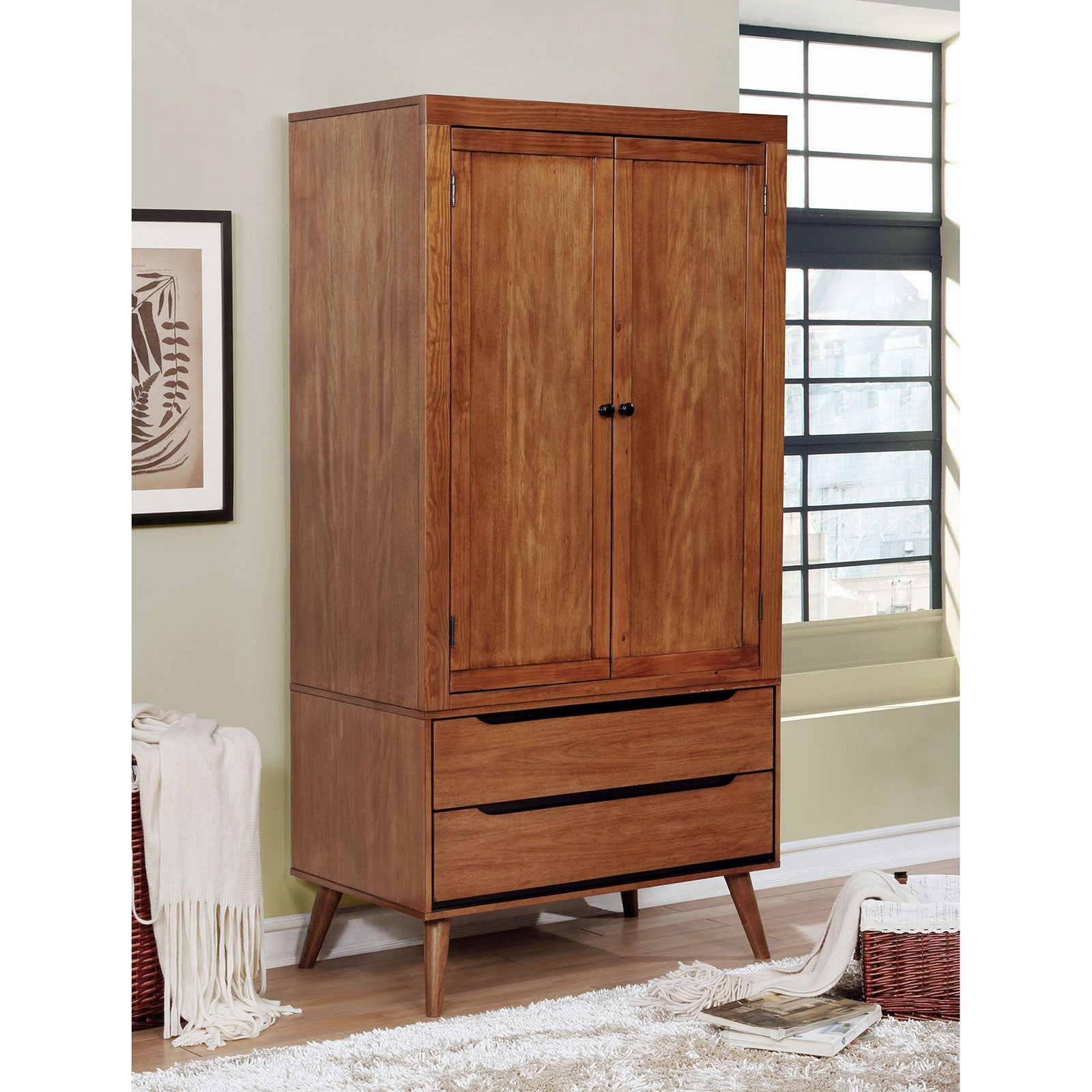 LENNART Oak Armoire - ATL FURNITURE