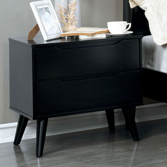 LENNART II Black Night Stand - ATL FURNITURE