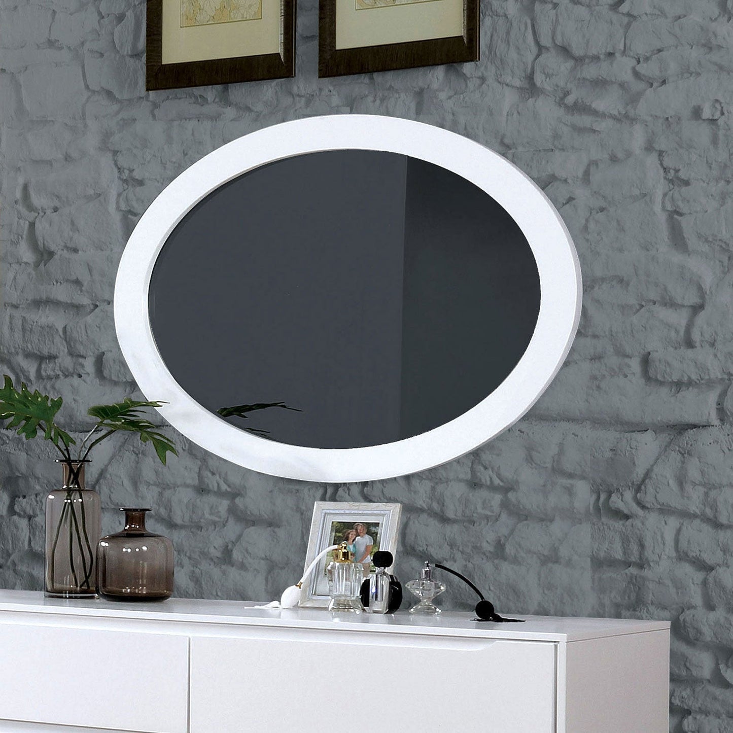 LENNART II White Oval Mirror - ATL FURNITURE