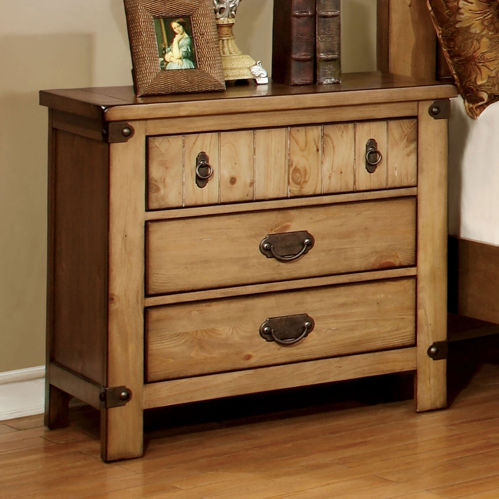 PIONEER Weathered Elm Night Stand - ATL FURNITURE