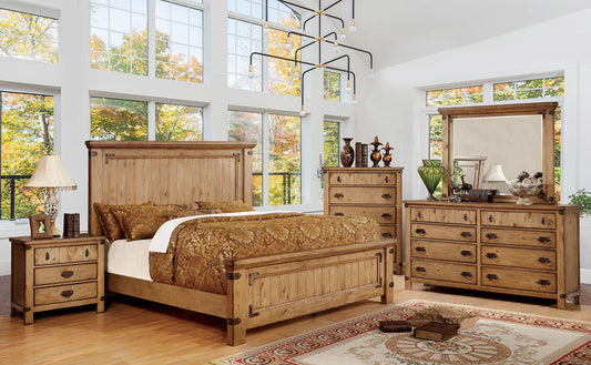 PIONEER Weathered Elm E.King Bed - ATL FURNITURE