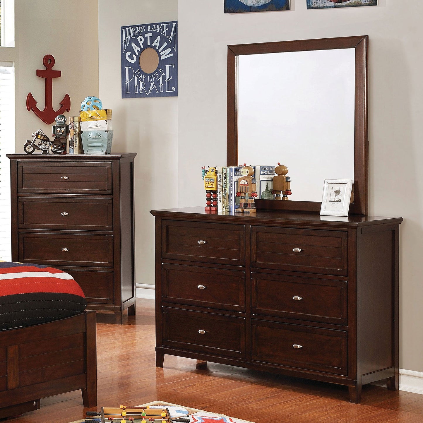 Brogan Brown Cherry Dresser - ATL FURNITURE