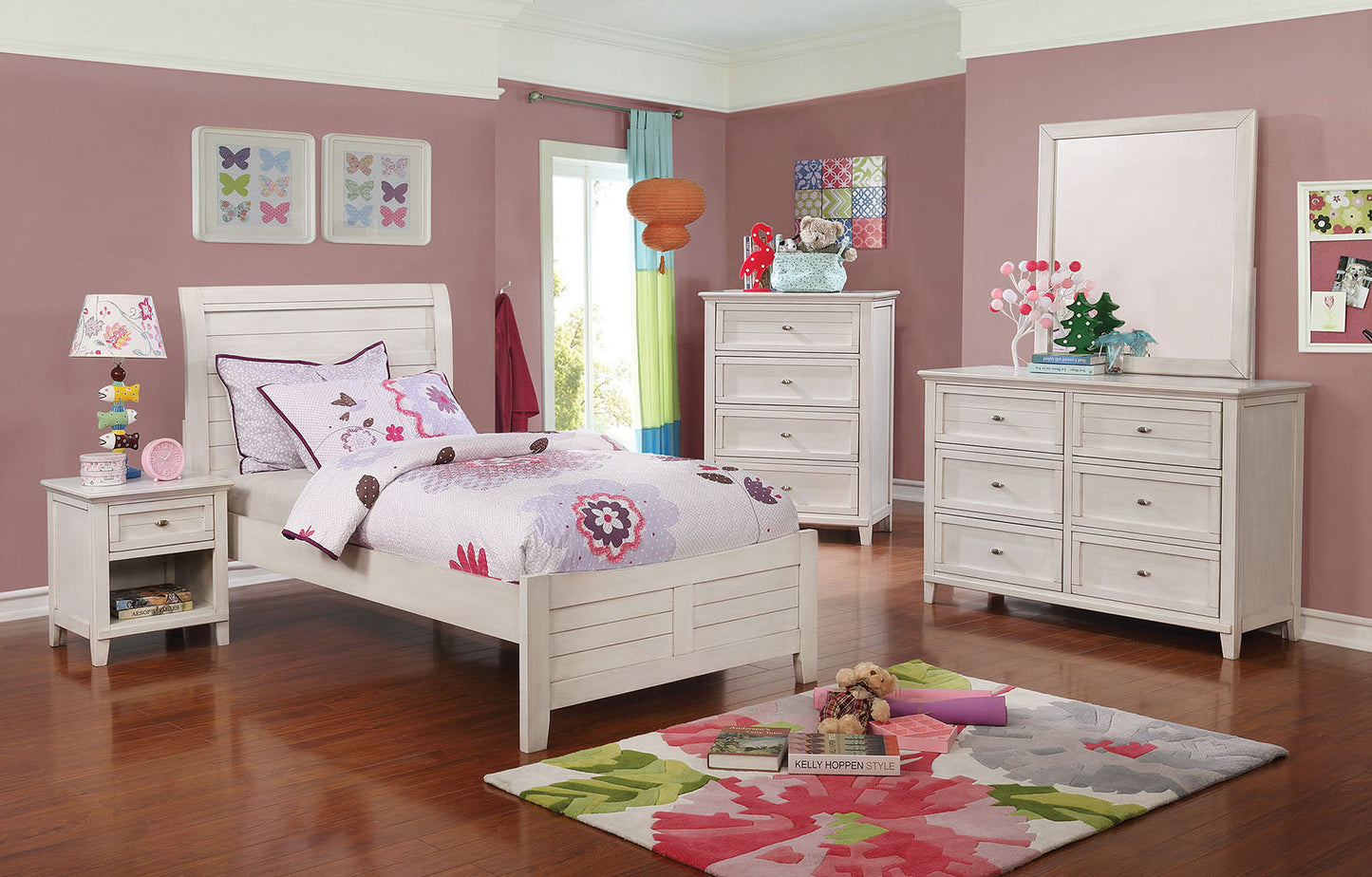 Brogan Antique White 4 Pc. Full Bedroom Set - ATL FURNITURE