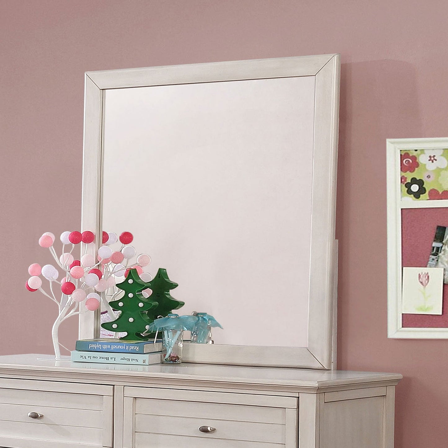 Brogan Antique White Mirror - ATL FURNITURE