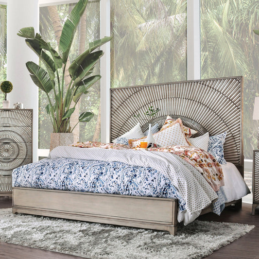 Kamalah Antique Gray E.King Bed - ATL FURNITURE