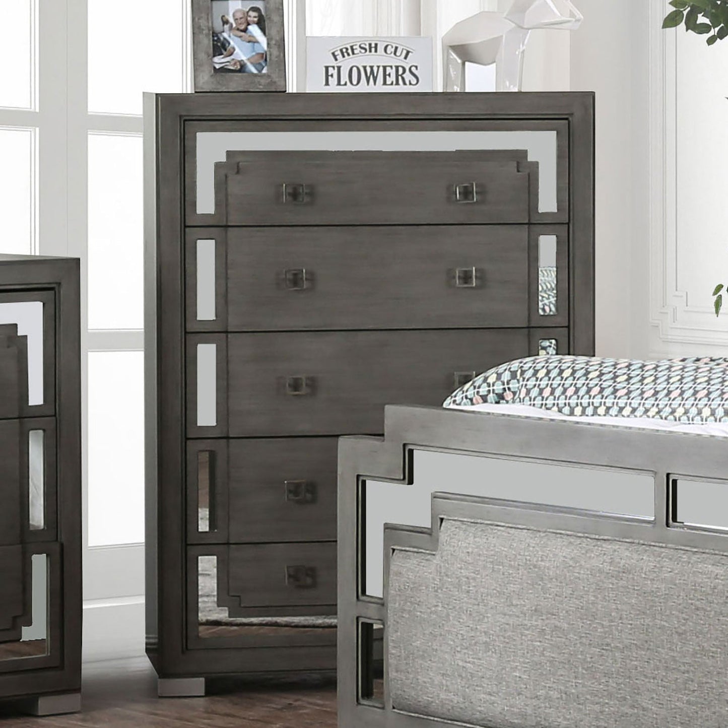 Jeanine Gray Chest - ATL FURNITURE