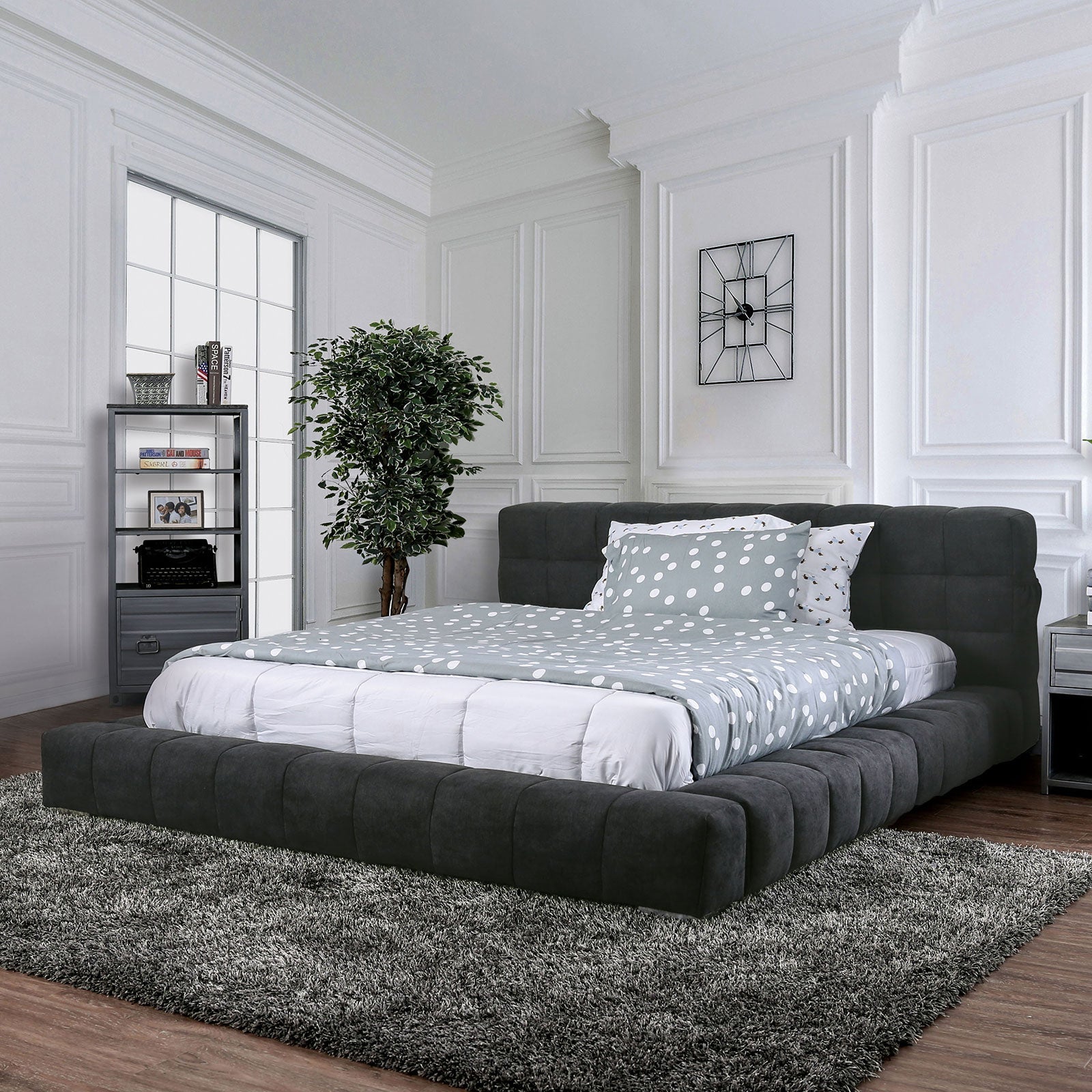 Wolsey Dark Gray Queen Bed - ATL FURNITURE