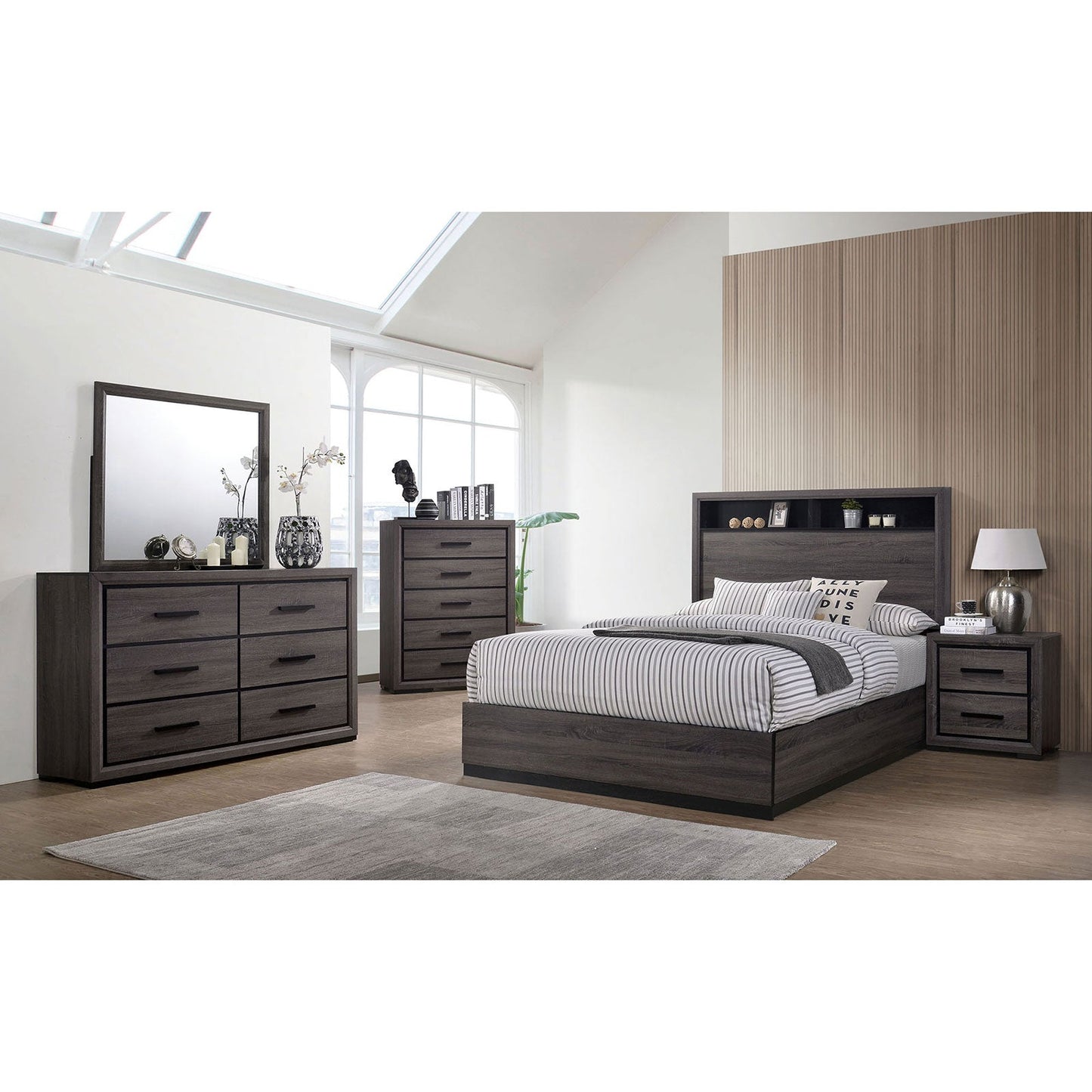 Conwy Gray 5 Pc. Queen Bedroom Set w/ Chest - ATL FURNITURE