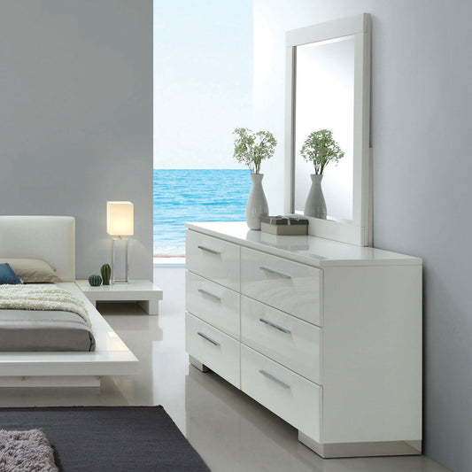 Christie Glossy White Dresser - ATL FURNITURE