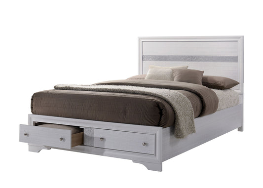 Chrissy White E.King Bed - ATL FURNITURE