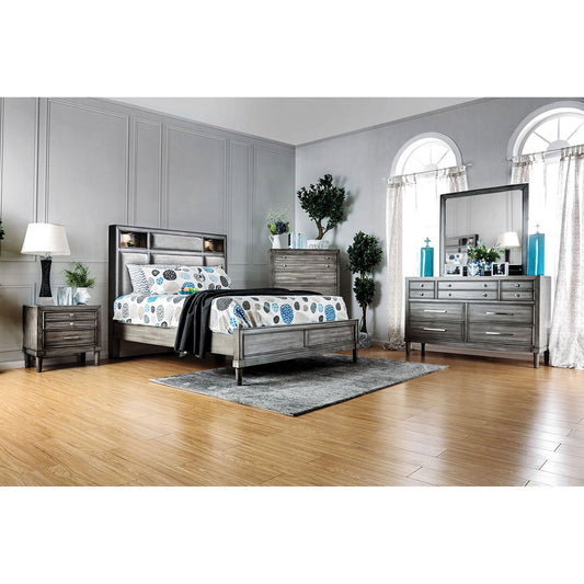 DAPHNE Gray 5 Pc. Queen Bedroom Set w/ Chest - ATL FURNITURE