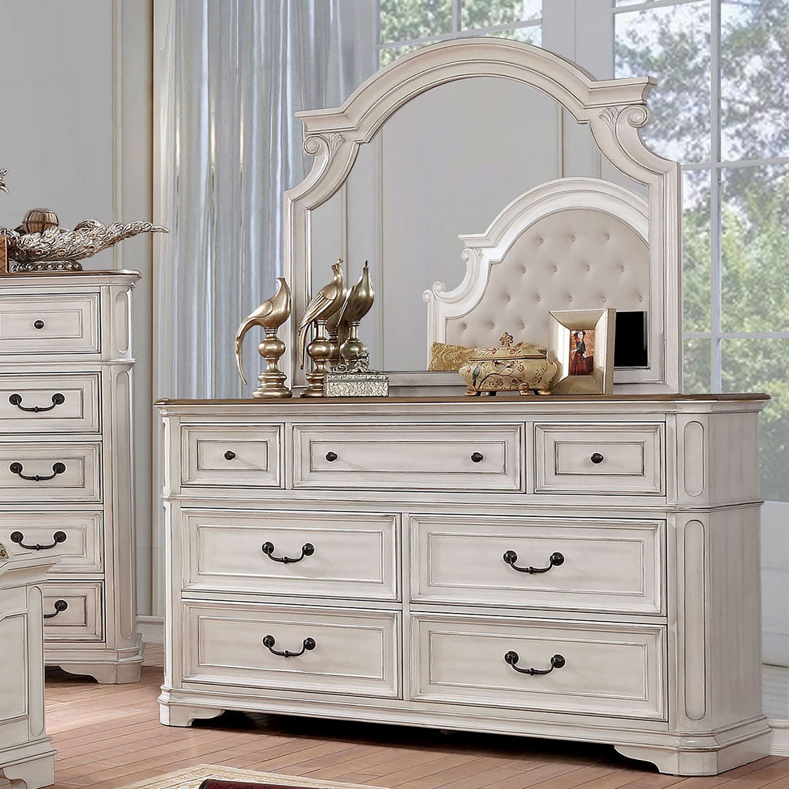 Pembroke Antique Whitewash Dresser - ATL FURNITURE