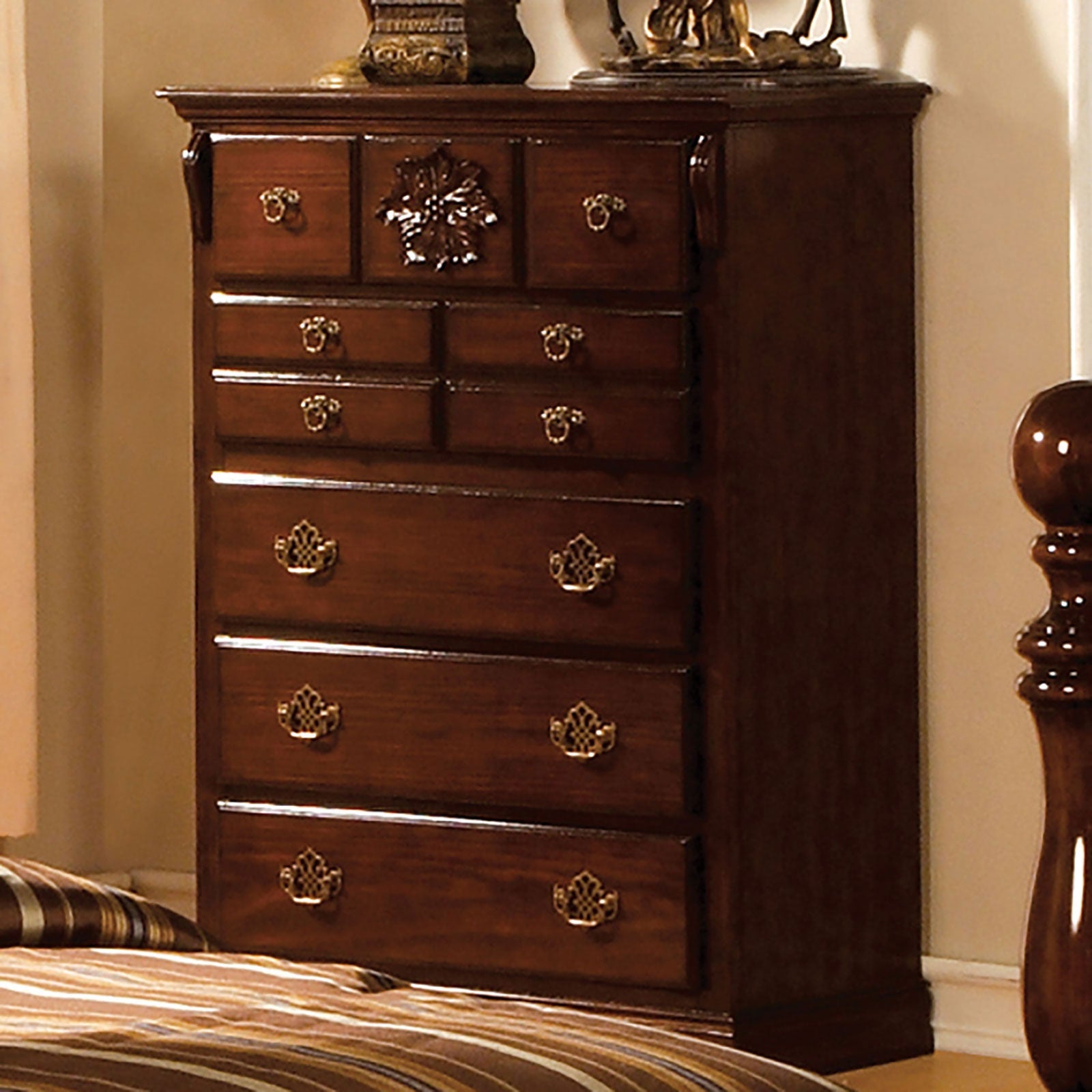 Tuscan II Glossy Dark Pine Chest - ATL FURNITURE