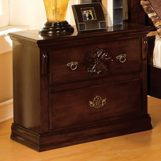 Tuscan II Glossy Dark Pine Night Stand - ATL FURNITURE