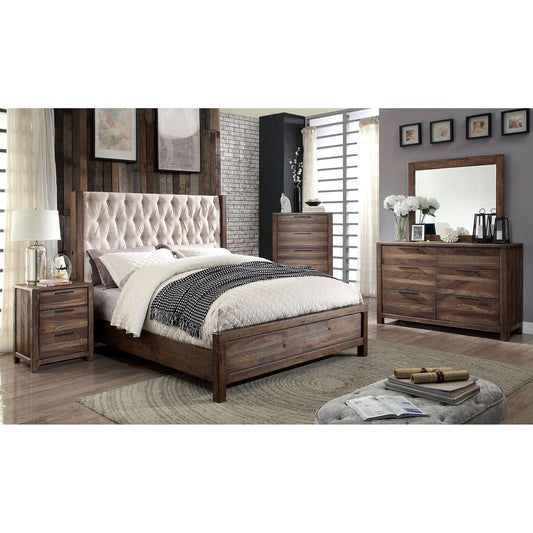 Hutchinson Rustic Natural Tone/Beige E.King Bed - ATL FURNITURE