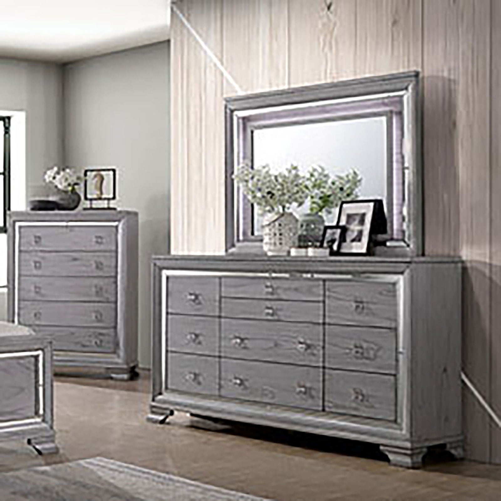 Alanis Light Gray Dresser - ATL FURNITURE