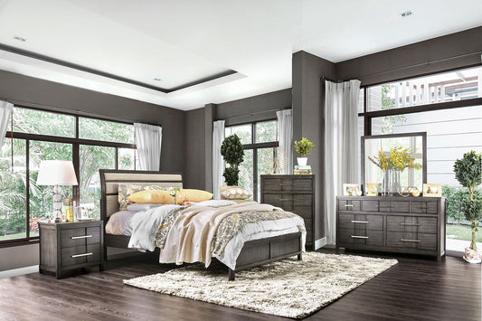 Berenice Gray/Beige 4 Pc. Queen Bedroom Set - ATL FURNITURE