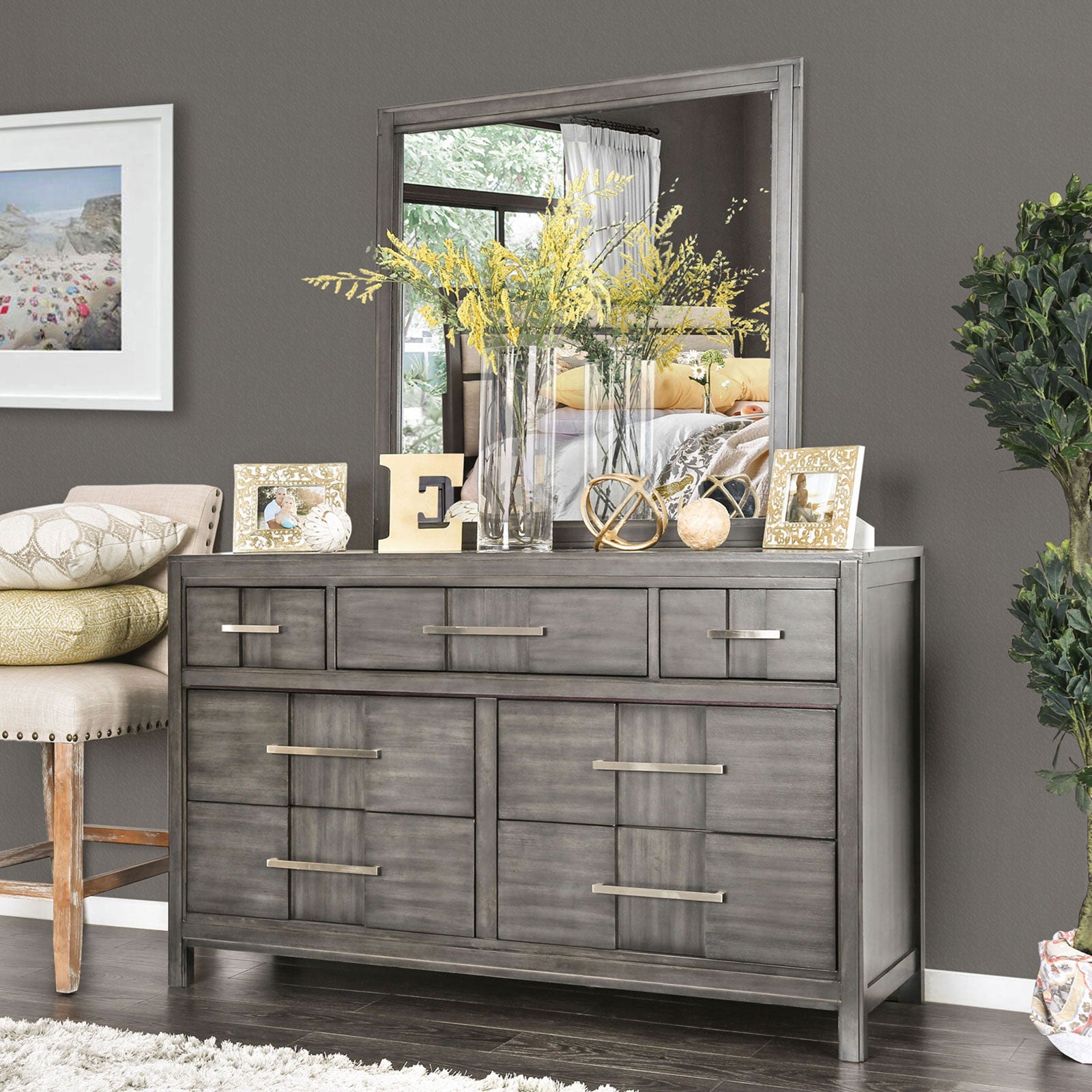 Berenice Gray Dresser - ATL FURNITURE