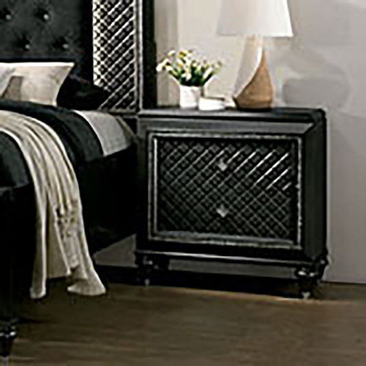 Demetria Metallic Gray Night Stand - ATL FURNITURE