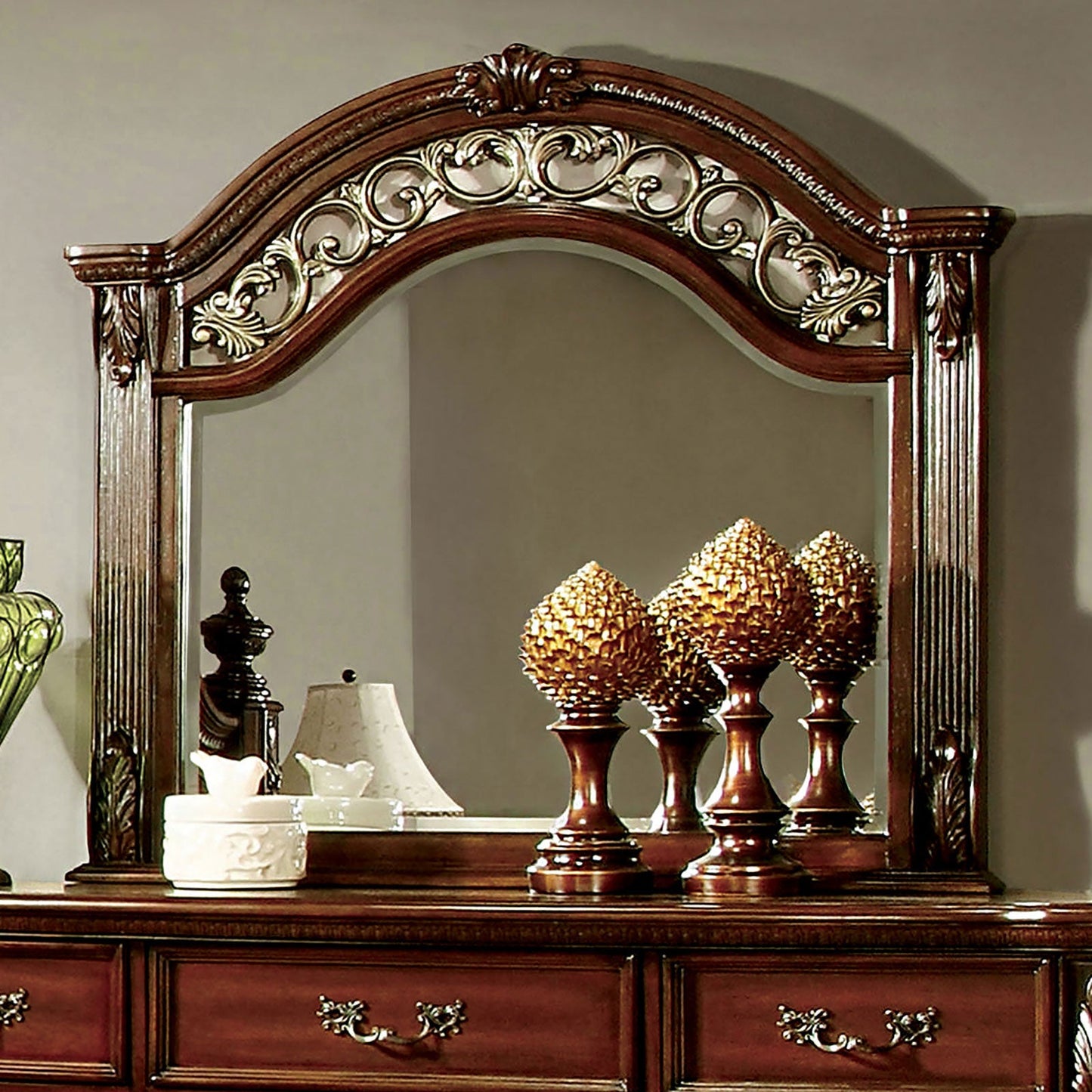 ARTHUR Brown Cherry Mirror - ATL FURNITURE