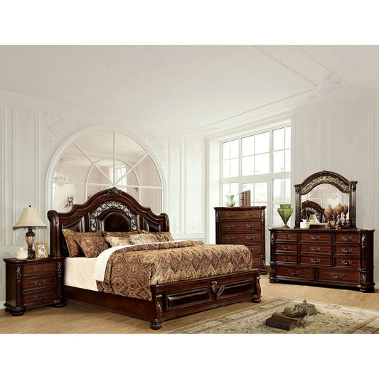 Flandreau Brown Cherry/Espresso 4 Pc. Queen Bedroom Set - ATL FURNITURE