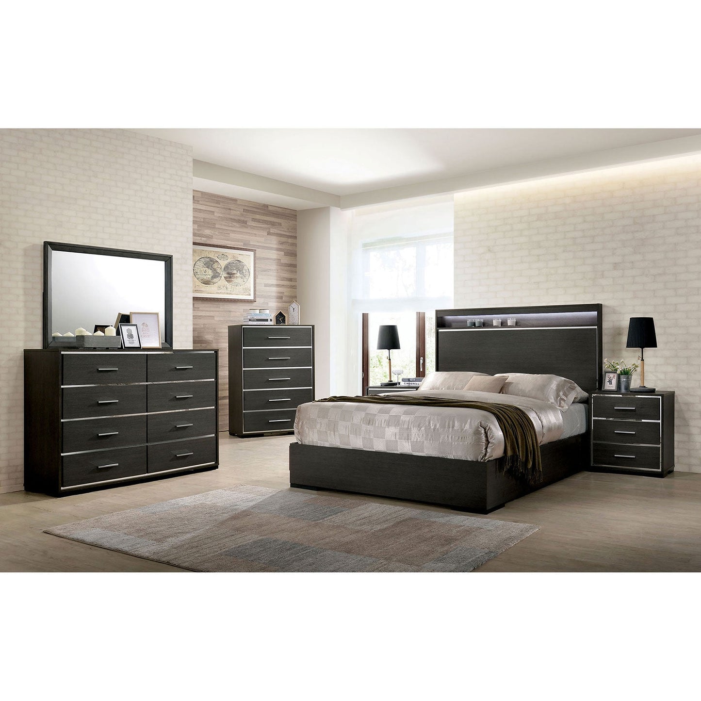 Camryn Warm Gray 4 Pc. Queen Bedroom Set - ATL FURNITURE