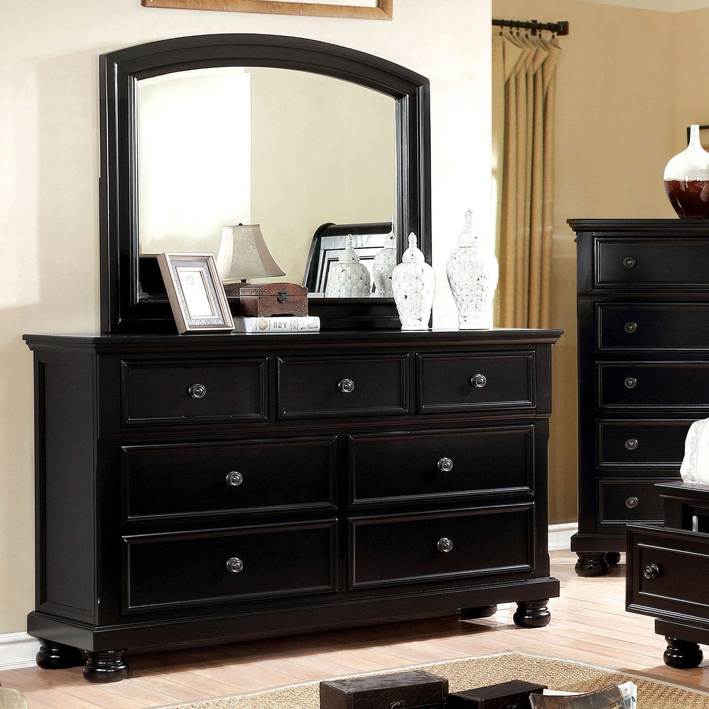 Castor Black Dresser - ATL FURNITURE