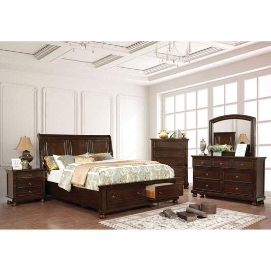 Castor Brown Cherry 5 Pc. Queen Bedroom Set w/ Chest - ATL FURNITURE