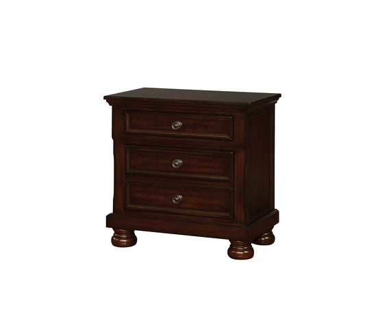 Castor Brown Cherry Night Stand - ATL FURNITURE