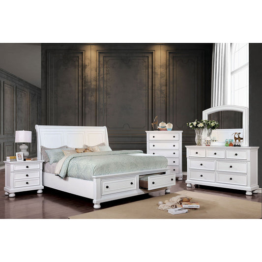 Castor White 5 Pc. Queen Bedroom Set w/ Chest - ATL FURNITURE