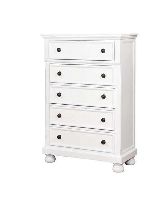 Castor White Chest - ATL FURNITURE