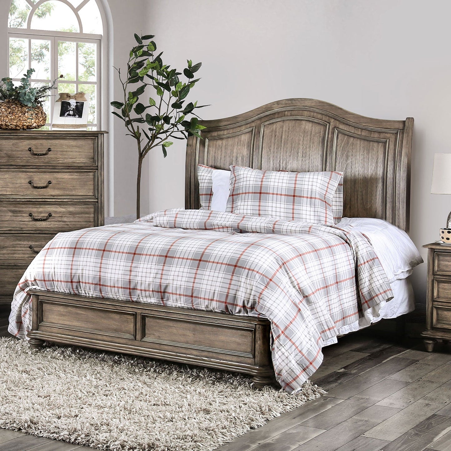 BELGRADE II Rustic Natural Tone E.King Bed - ATL FURNITURE