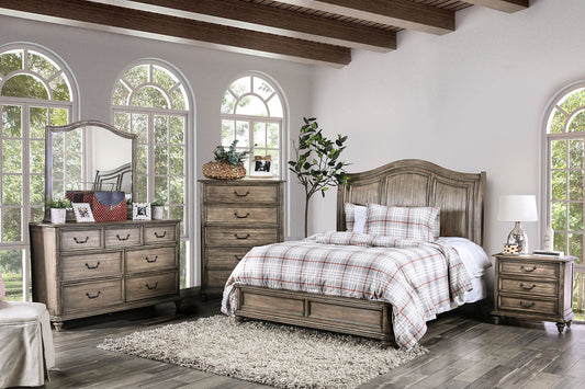 BELGRADE II Rustic Natural Tone 5 Pc. Queen Bedroom Set w/ 2NS - ATL FURNITURE