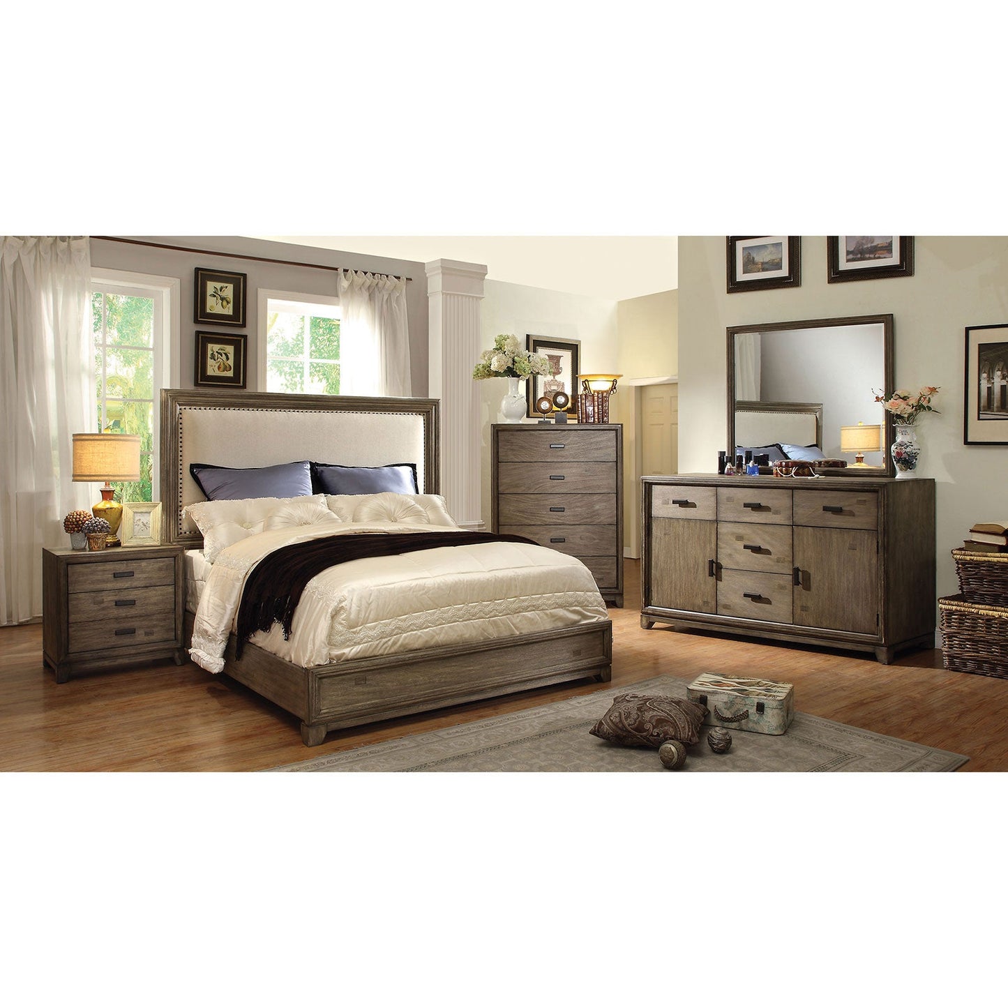 CARLSBAD Natural Ash/Ivory 5 Pc. Queen Bedroom Set w/ Chest - ATL FURNITURE