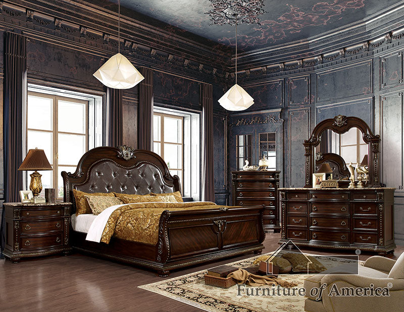 Fromberg Brown Cherry E.King Bed - ATL FURNITURE