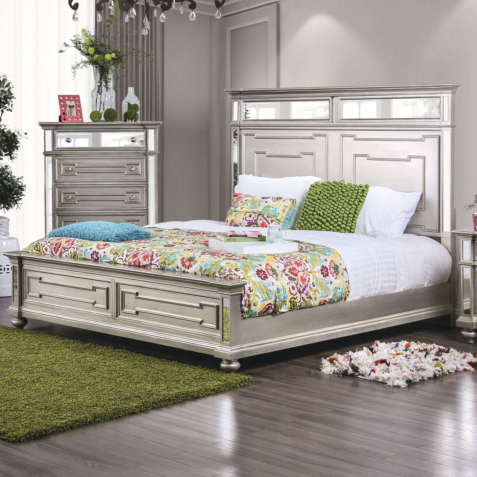 Salamanca Silver E.King Bed - ATL FURNITURE