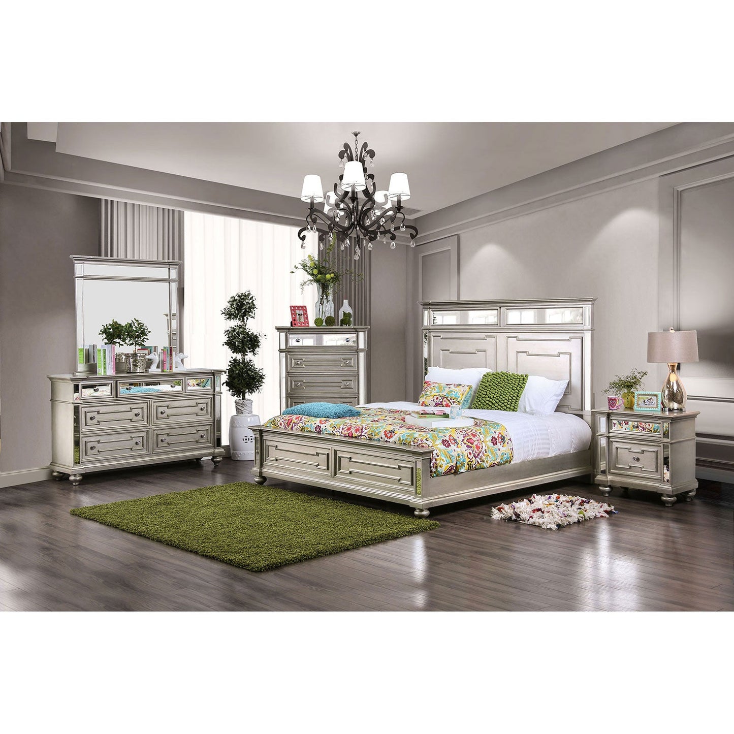 Salamanca Silver 4 Pc. Queen Bedroom Set - ATL FURNITURE